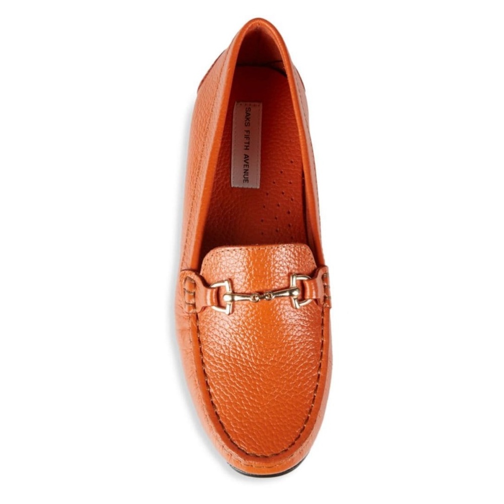 Saks Fifth Avenue | Leather Loafers | Cenoura Orange | Size 9M | NEW